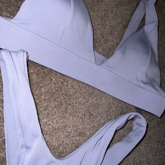 Purple high hip thong bathing suit - Picture 2 of 2